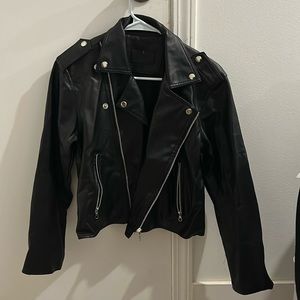 Black leather jacket (lined inside)